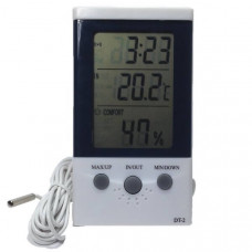 Гигрометр-термометр цифровой DT-2 (с дополнительным выносным датчиком температуры и часами)