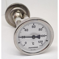 Термометр со штоком +120°C Pakkens (10 см.) 1/2"